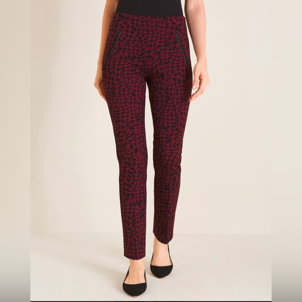 Chico’s So Slimming Juliet Houndstooth Ankle Pants Sz 12
